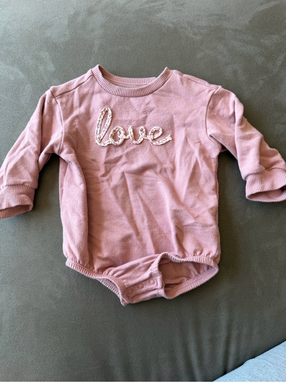 Cloud Island Pink 'Love' Long-Sleeve Baby Bodysuit